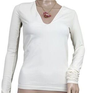 x Intimately Free People Seamless V-neck Ivory Blouse